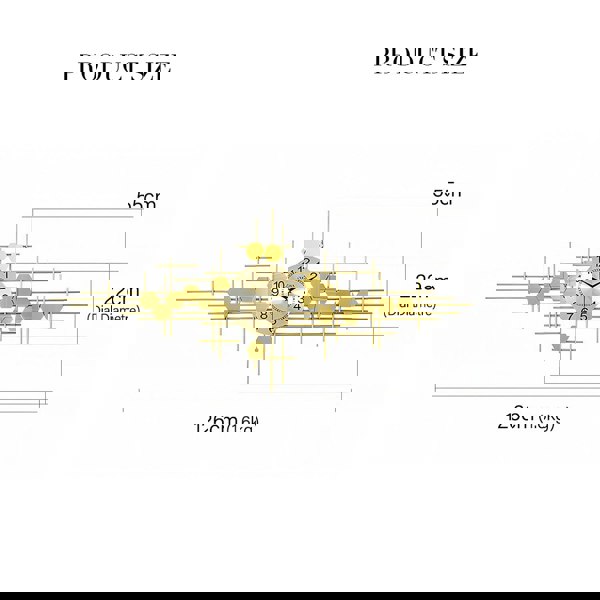 Clark Art Deco Wall Clock, Silent Clock, Gold-Weilai-Weilai Concept