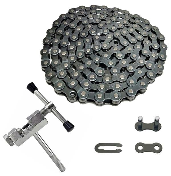 Sport Direct™ 1 - Speed Bicycle/Bike Chain & Connectors with Chain Rivet Extractor Tool 1/2 x 1/8 BMX 114 LINKS