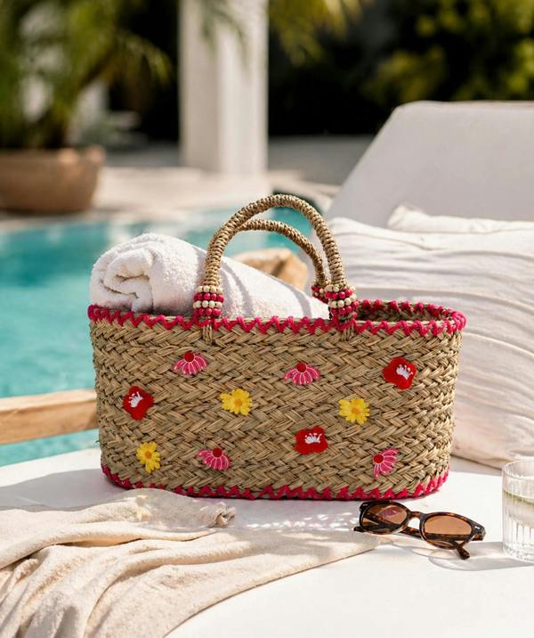 Pia Rossini Kaylee - Straw Beach Basket