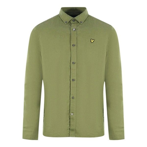 Lyle & Scott Long Sleeved Cotton Linen Shirt - Green