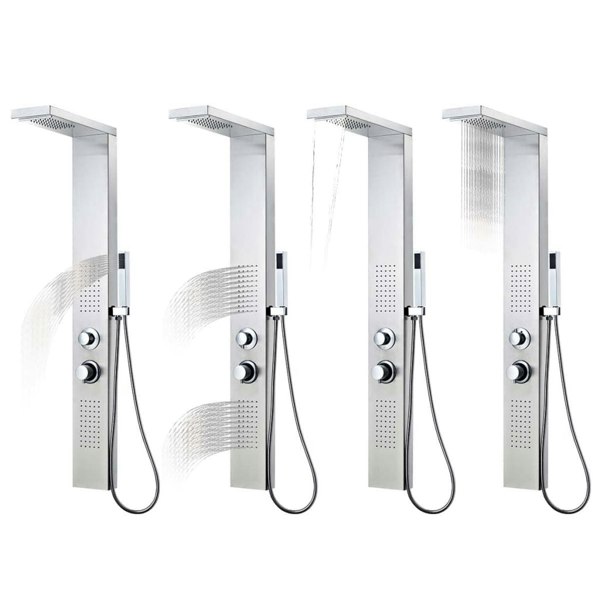 Berkfield Shower Panel System Stainless Steel Square