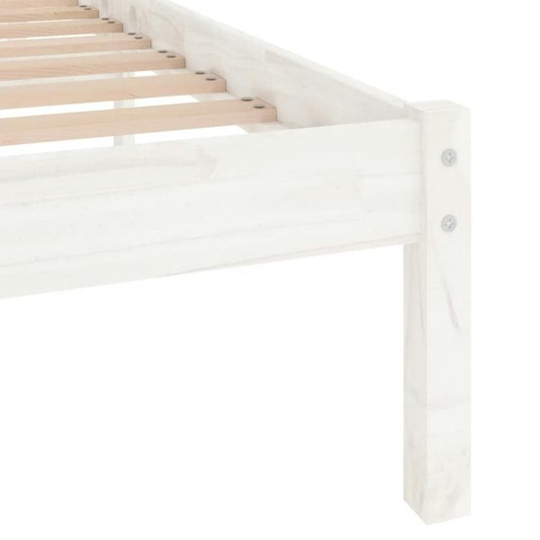 Berkfield Bed Frame White Solid Wood Pine 120x200 cm