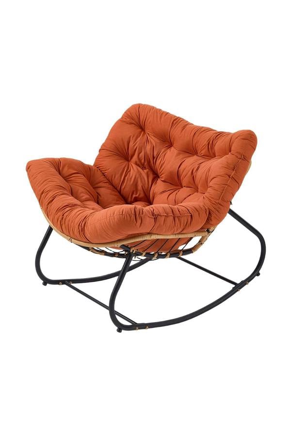 Living and Home Fleece Fabri Modern Rocking Chair with Cushion