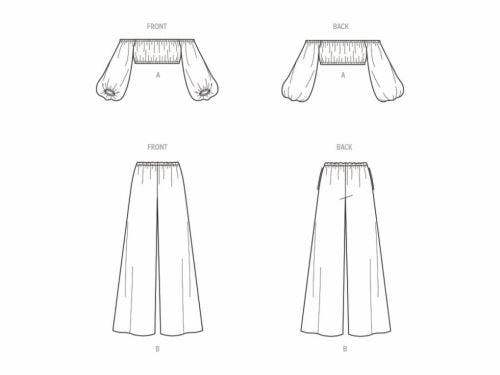 New Look Sewing Pattern 6758, Tops, Trousers for Women, XS-S-M-L-XL - Beginner, Easy