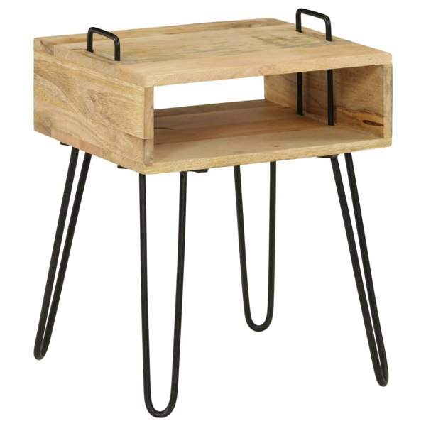 Berkfield Bedside Table Solid Mango Wood 40x34x47 cm