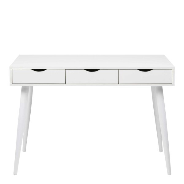 Wyld Haus Dresden White Wooden Office Desk 3 Drawers