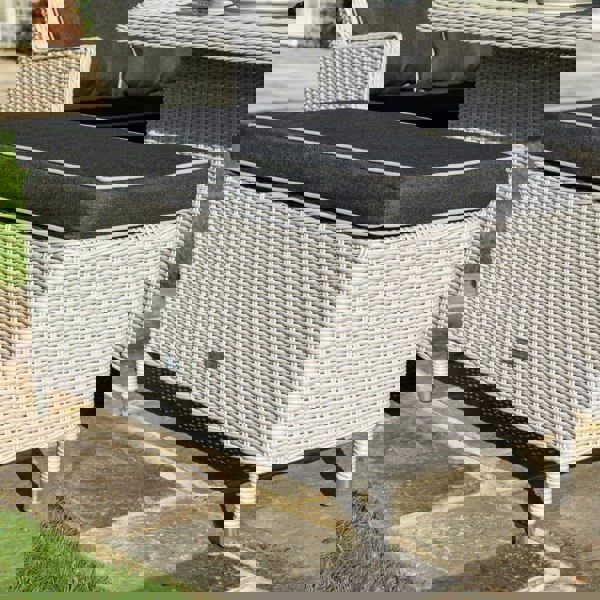 Rattan Effect Corner Dining Set with Adjustable Height Table