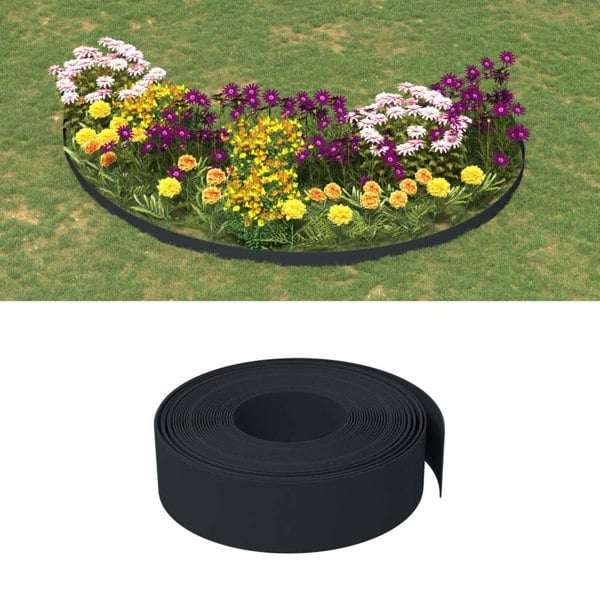 Berkfield Garden Edgings 4 pcs Black 10 m 15 cm Polyethylene