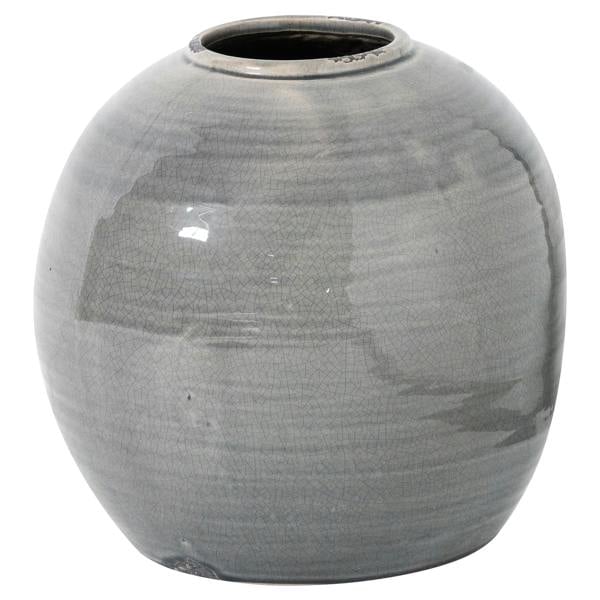 Hill Interiors Garda Tiber Glazed Vase - Grey - 