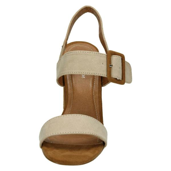 Spot On Ladies Spot On High Patchwork Heel Mule Sandals