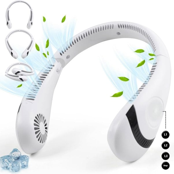 Generise Bladeless Neck Fan - 3 Speed, Foldable - White