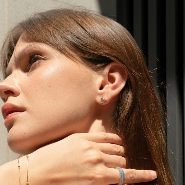 Spero London Triangle Sterling Silver Stud Earring