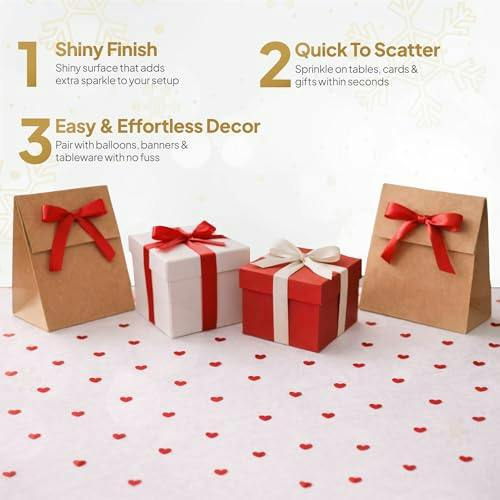 Red Jumbo Confetti Heart Decorations for Cards, Tables and Gift Bags image 7