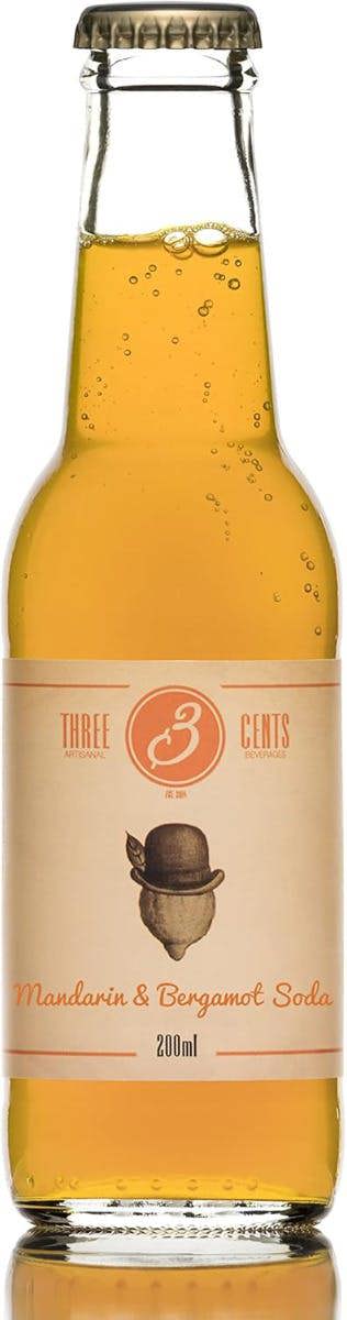 Three Cents Mandarin and Bergamot Soda (24 x 200ml) Bottles