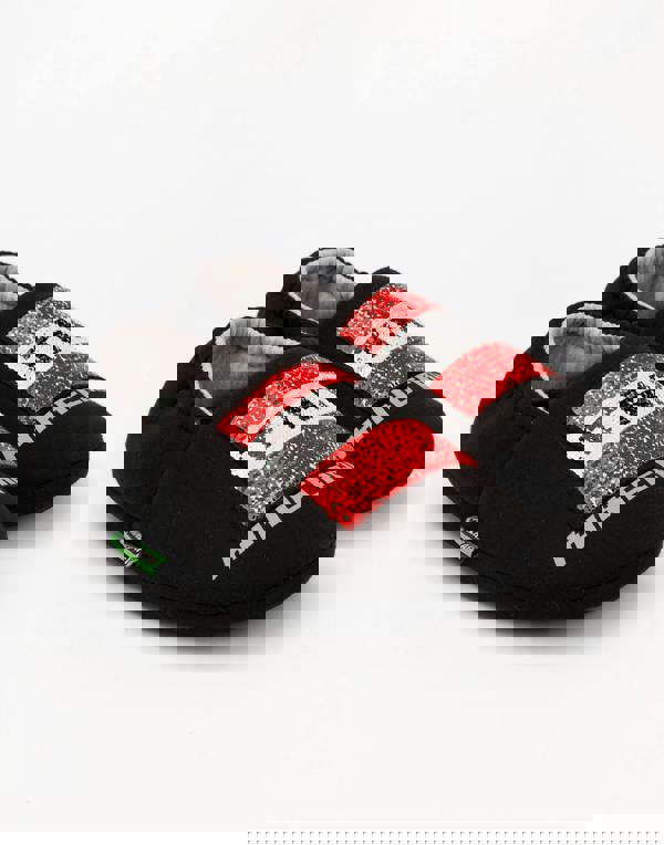 Minecraft Boys Black Creeper Sequin Applique Slip On Loafer Slippers