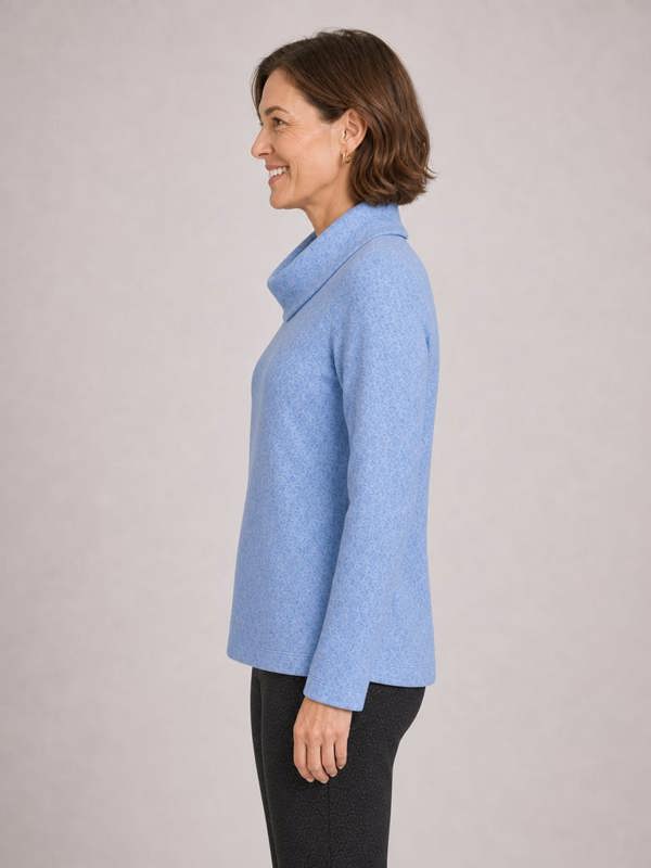 PennyPlain Cowl Top Long Sleeve - Lt Ultramarine