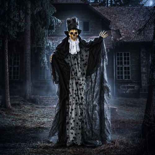 Outsunny 189cm Animated Prop Ghost Bridegroom, Indoor Halloween Decorations