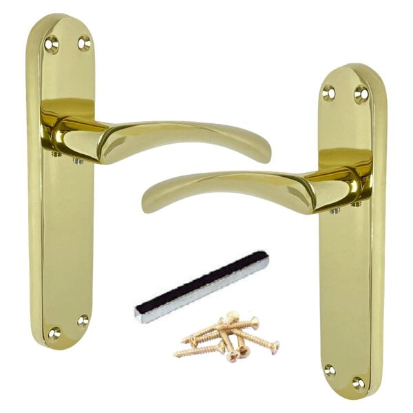 EDH Door Hardware Astrid Victorian Lever Latch Door Handles 180mm – Polished Brass – 1 Pair