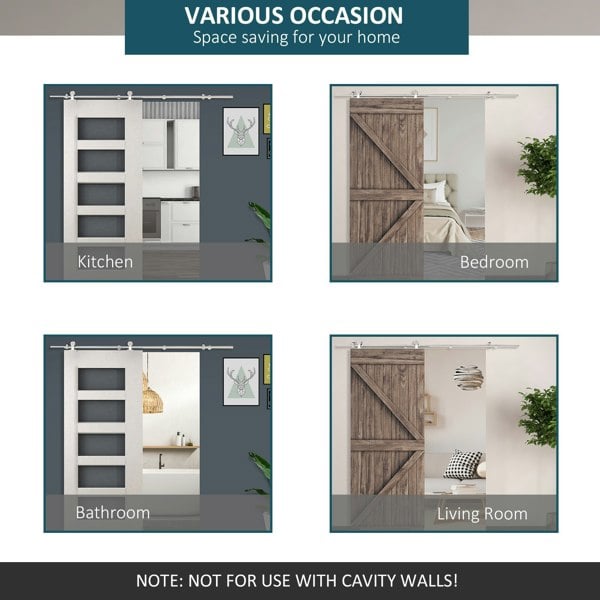 Stainless Steel Sliding Barn Door kit set, TYS2503A2