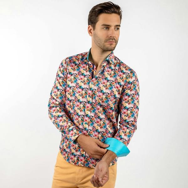 MISTY MEADOW BLOOM FLORAL PRINT SHIRT – Premium Men's Patterned Shirt by Claudio Lugli | Bold Design, Tailored Fit, Best Printed Shirts