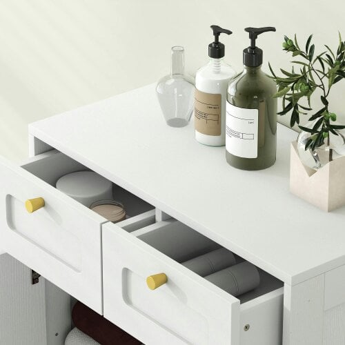 Wyld Haus Pareto Bathroom Floor Storage Cabinet With 2 Drawers White