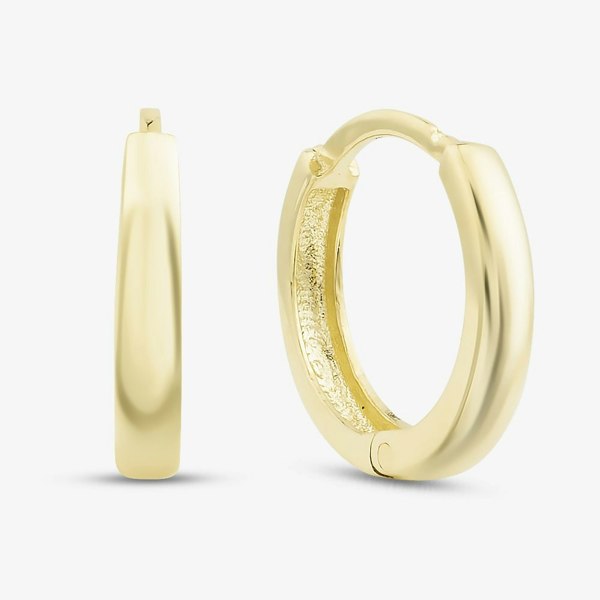 T. H. Baker 9ct Yellow Gold Tube Huggy Hoop Creole Earrings 1.59.1779