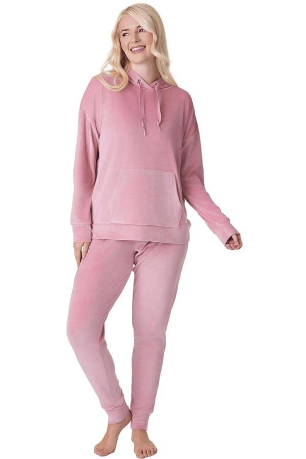 Womens Supersoft Velour Loungewear Pyjama Set