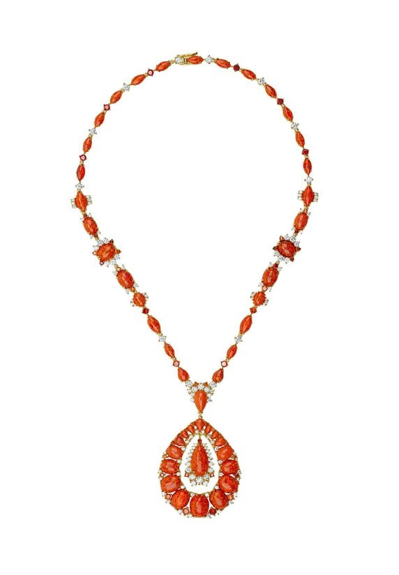 Latelita Paloma Fire Opal Statement Necklace Gold