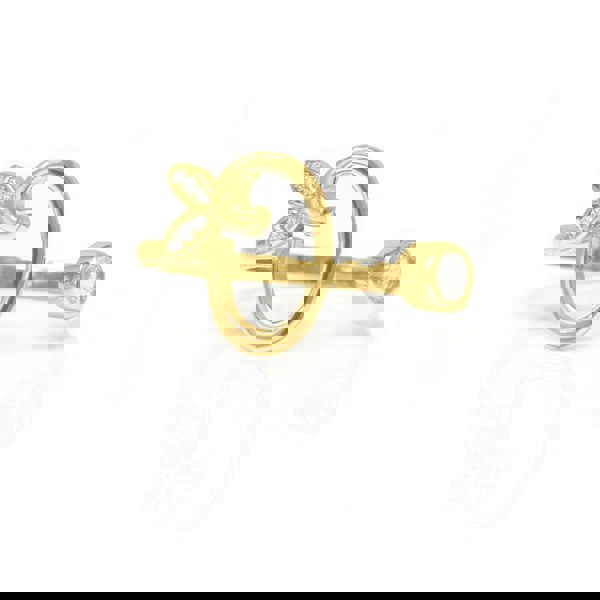 Say It With Adjustable Winged Initial Ring - Yellow Gold Plated