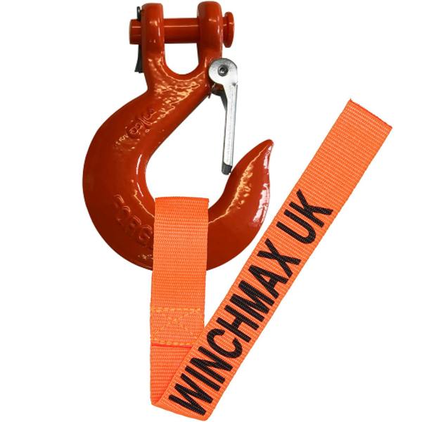 WINCHMAX Winch Hook 3/8 Inch Clevis Forged G70, Orange.  Suitable for Winches up to 14,000lb