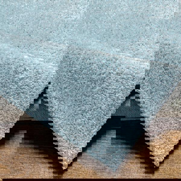 Livabliss Cloudy Shag-Solid Color Blue Plush Soft Pile Rug