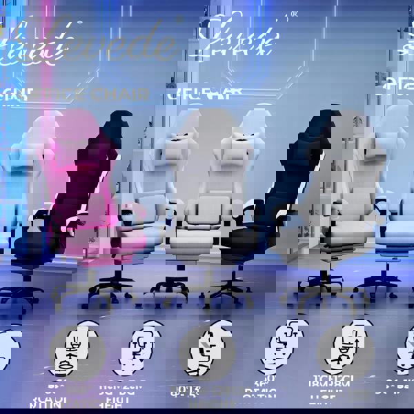 Levede Gaming Chair Office Recliner Spring Padding Adjustable Swivel Footrest