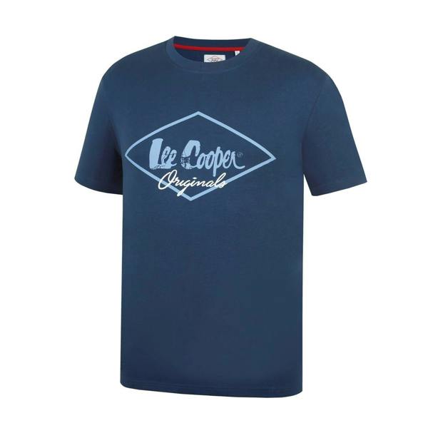 Lee Cooper Mens Originals Logo T-Shirt - Vintage Blue - 