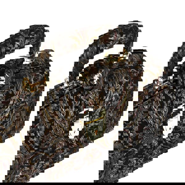 Embassy London Gazelle - Black & Gold & Burgundy - Women’s patent leather top handle & crossbody bag