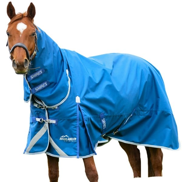 Shires Highlander Original 200 Combo Neck Horse Turnout Rug - Blue