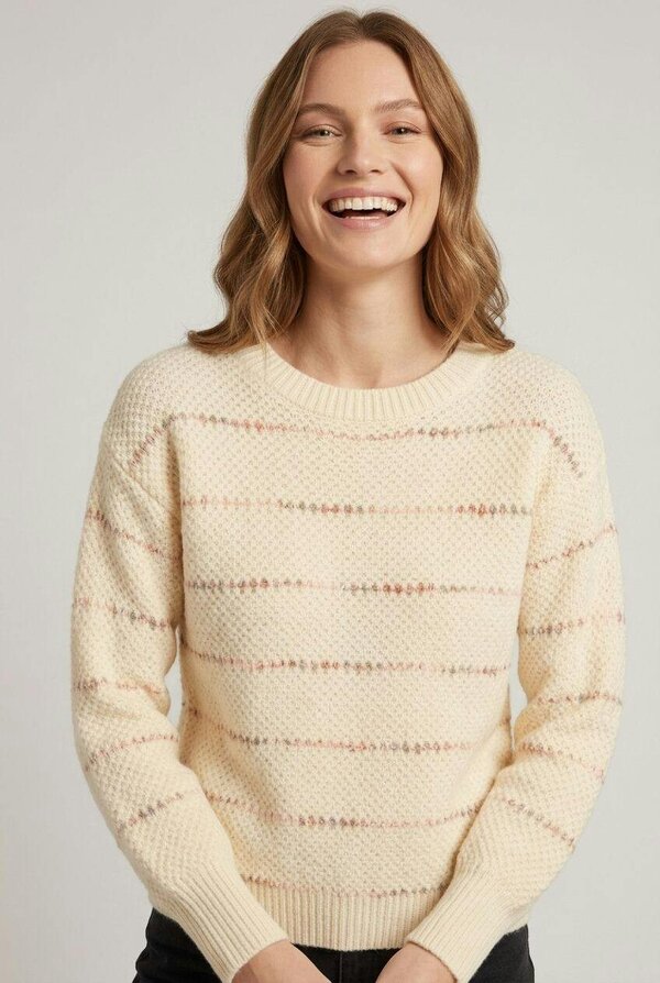 Izabel London Striped Textured Drop Shoulder Jumper