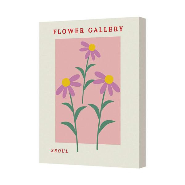 Benjamin Tate Design Contemporary Floral Canvas Art Print With Deep Wooden Frame