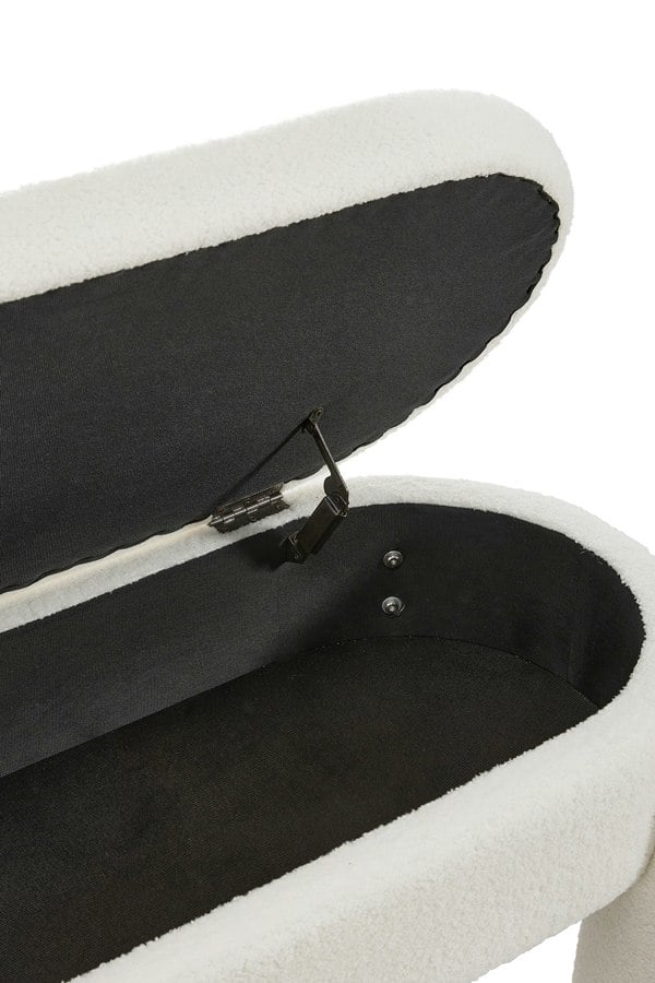 Living and Home 110x50x84cm White Upholstered Storage Bench Foot Rest