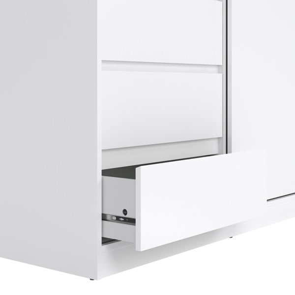 Furniture To Go Naia Wardrobe with 1 Sliding door + 1 door + 3 drawers in White High Gloss