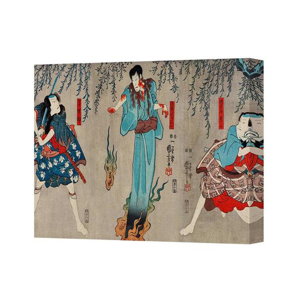 Benjamin Tate Design Ukiyoe Style Japanese Canvas Wall Art Print Three Figures Scene