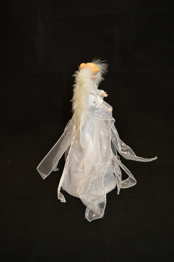 Samuel Alexander 30cm White & Silver Christmas Tree Top Fairy Angel House Decoration Ornament
