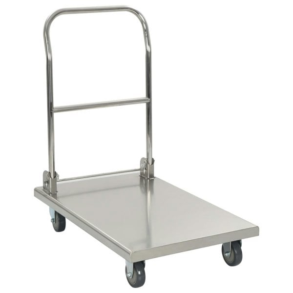 Berkfield Platform Wagon Silver 82x53x86 cm Stainless Steel