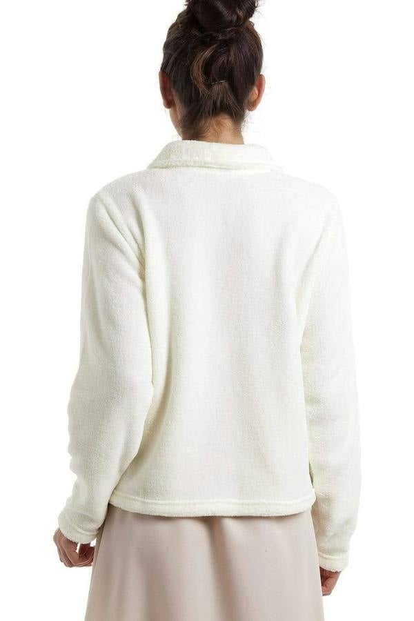 Camille Women's Bed Jacket in Soft Warm Fleece Cosy Nightwear Coat
