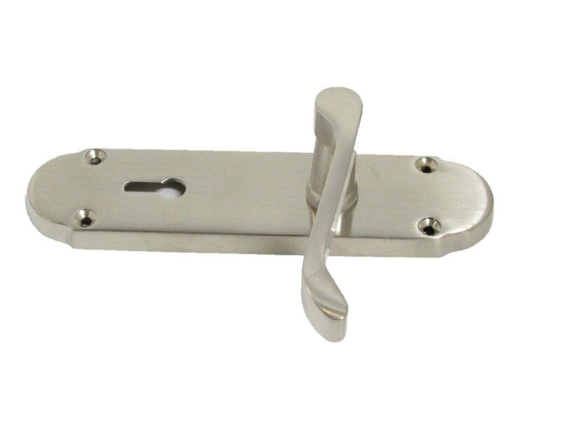EDH Door Hardware Epsom Satin Nickel Internal Door Handle Set on 170mm Back Plate