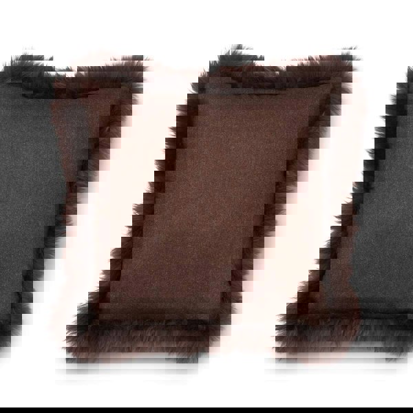 Wool Cushion | LW trim  | 52x52 cm Brown/Chocolate