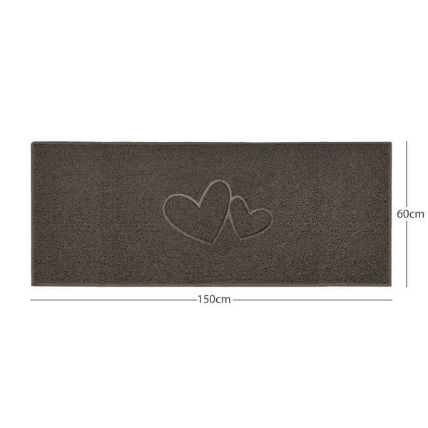 Nicoman "Double Heart" Embossed Loofah Textured Spaghetti Doormat