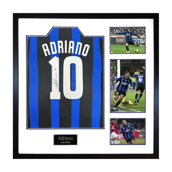 Adriano Signed Inter Milan Shirt Elite Frame