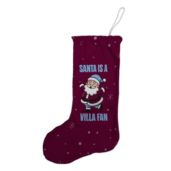 BritishmadeGifts Santa is a Villa Football Fan - Christmas Stocking