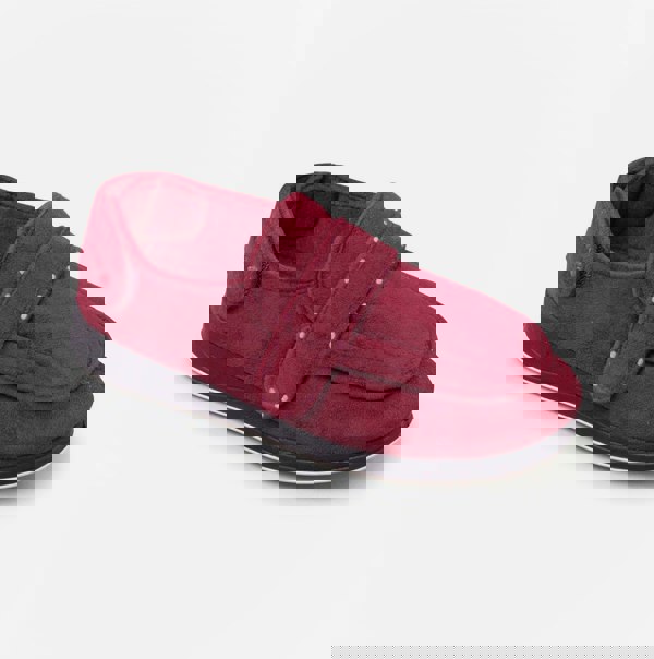 Padders ENFOLD Womens (EE Fit) Touch Fasten Full Slippers Burgundy