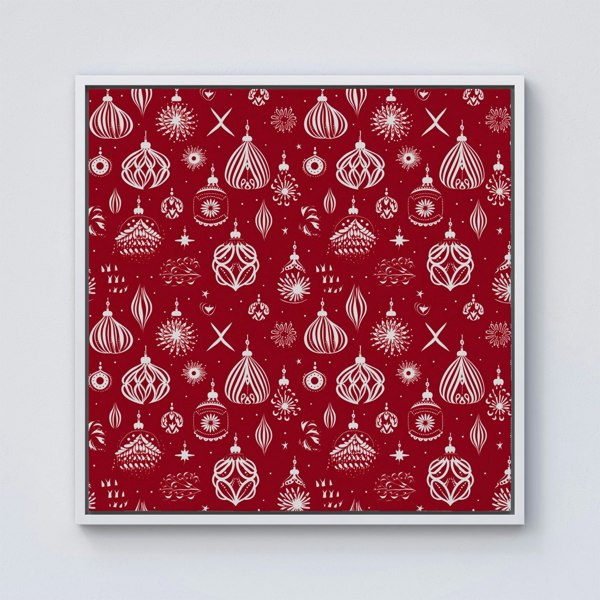 Warren Reed Red Christmas Decorations Pattern Framed Canvas